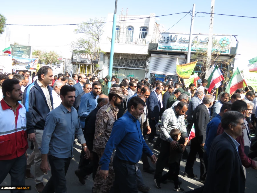 حضور باشکوه  اساتید، کارکنان و دانشجویان آموزشکده فنی کشاورزی امین خاتم در راهپیمایی 13 آبان ماه  9